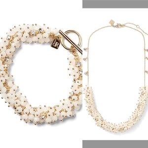 Banana Republic Matching Cluster Necklace & Bracelet